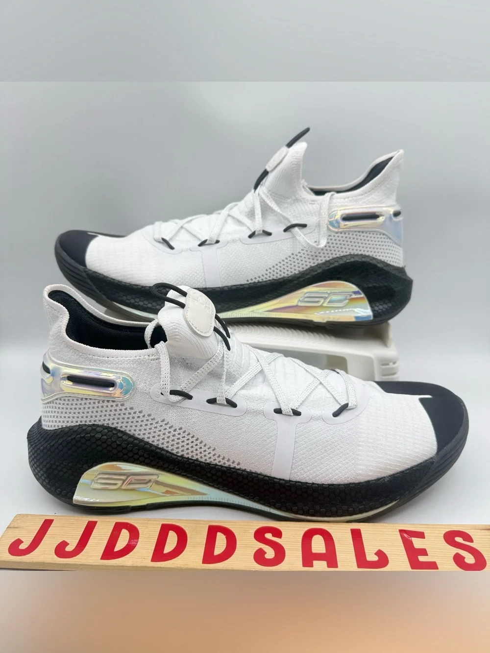 Under Armour Curry 6 Iridescent Basketball White Black Unreleased Men’s Sz 12